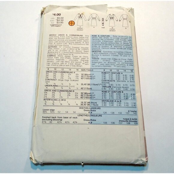 Butterick 6271 Sewing Pattern  Blouse Bodice Camisole Dress Sash Women's Misses - Picture 4 of 5